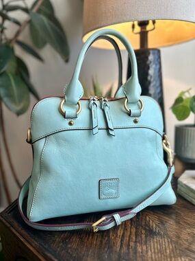 Dooney & Bourke Florentine Leather Cameron Satchel in Pale Blue